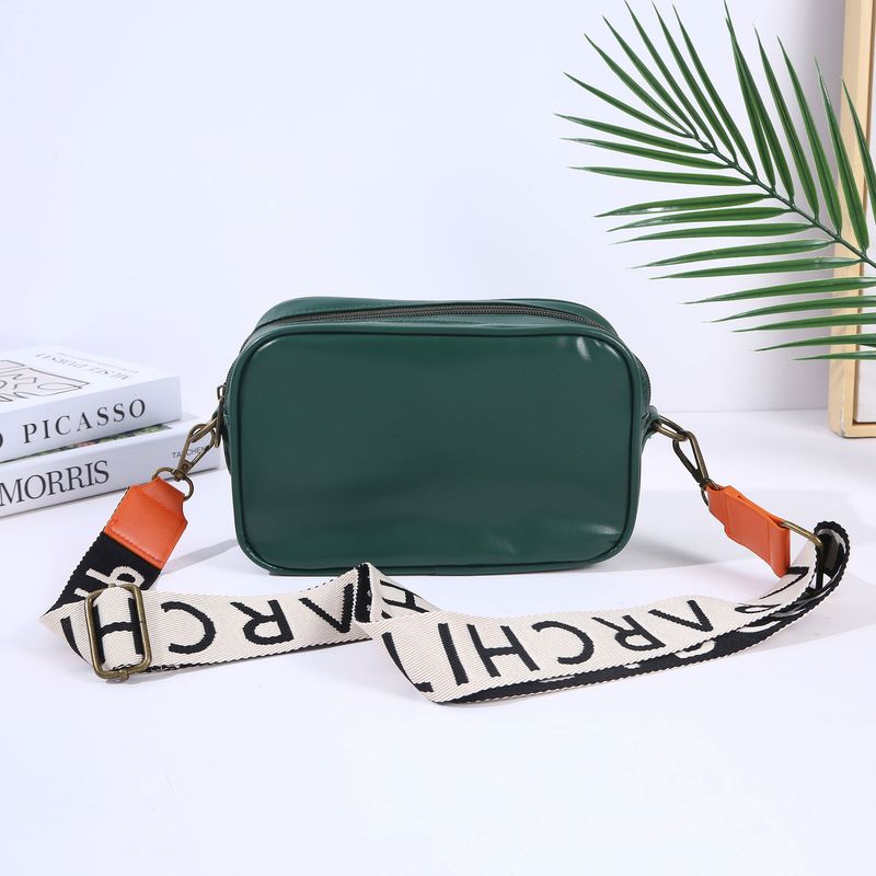 Borsa a mano quadrata piccola da donna in PU impermeabile con cerniera e tracolla, nuova borsa per il trucco a doppio strato_voghion.com