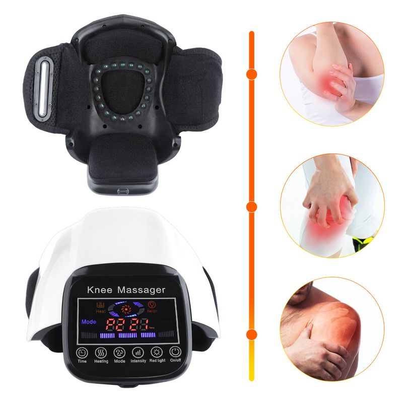 Knéimassager mat véier Geschwindegkeeten, Timing, Infrarout-Elektroheizung, Knéischoner, Drockmassage, Ellbogeknéischoner_voghion.com