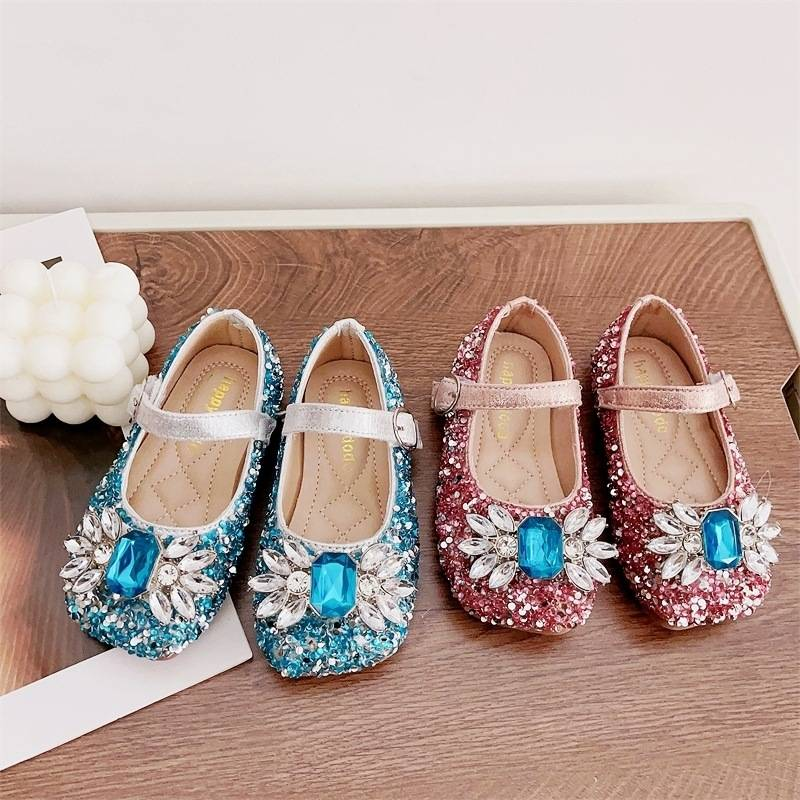 Mother&Kids Girls Princess Shoes Crystal Children girls Foreign style baby shoes soft soled single shoes_voghion.com