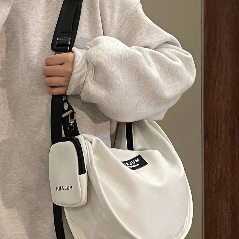 Casual Dumpling Bag Sports Style Crossbody Bag Damen Grouss Kapazitéit Leinwandtasch Student Klass Schëller Pendlertasch Trendy_voghion.com