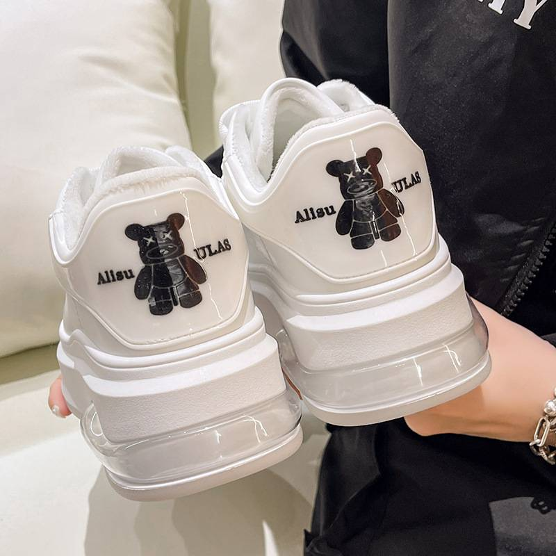 Naisten Syksy Uusi Heel Bear Design Vapaa-ajan kengät Korotetut naisten kengät Tennarit_voghion.com