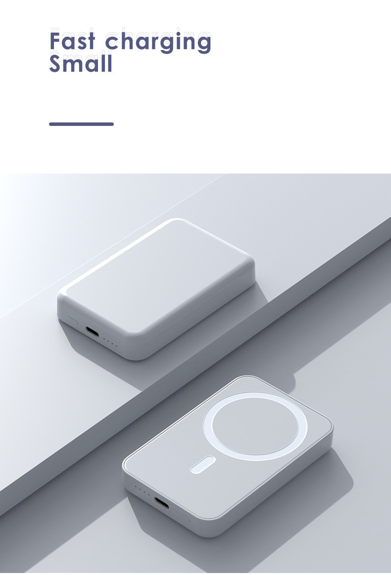 Banco de energía inalámbrico magnético de 10 000 mAh, ultrafino y portátil, con impresión de logotipo personalizado._voghion.com