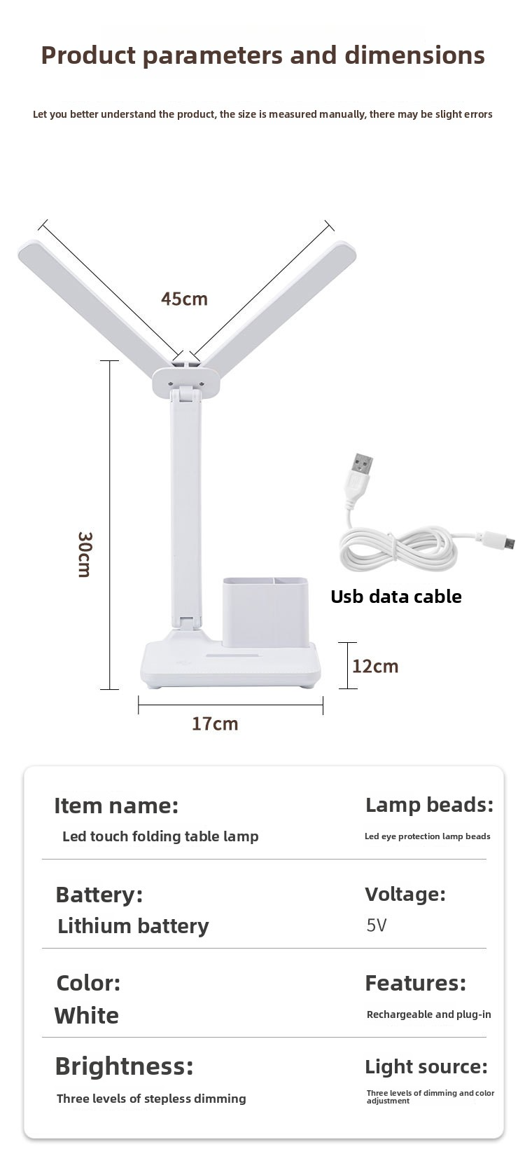LED-Schreibtischlampe mit zwei Köpfen, 3 Beleuchtungsmodi, USB-C-Aufladung und verstellbaren Armen, 80+ CRI und CE-zertifiziert, modernes Arbeitslicht für Büro und Wohnheim_voghion.com