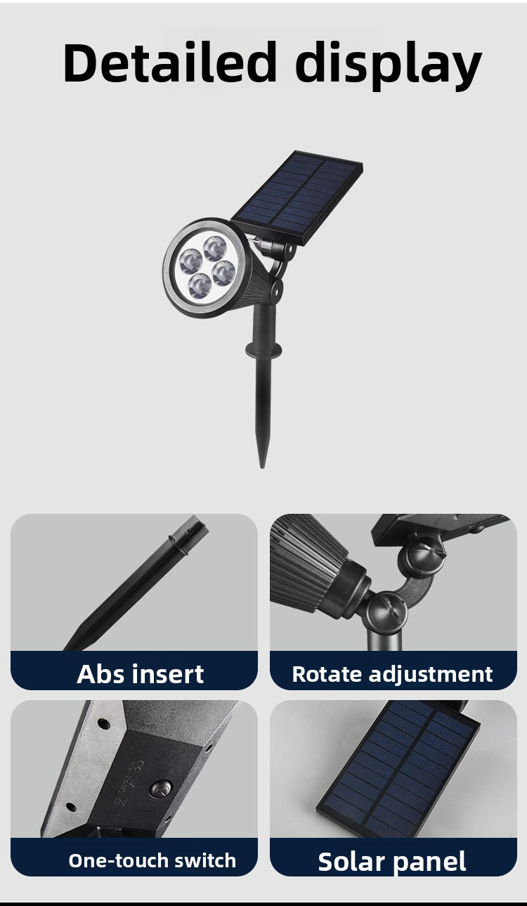 LED-tuinverlichting op zonne-energie – instelbare kleur en helderheid voor buitendecoratie (4/7 lampen, wit/warm/RGB-opties)_voghion.com