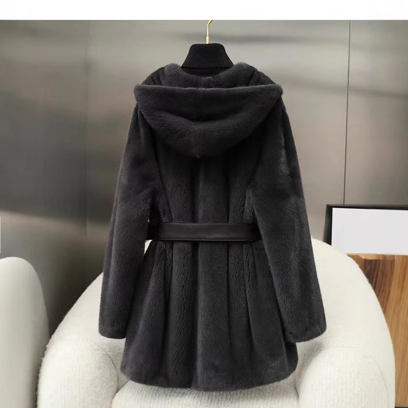 Eleganter Kunstnerz-Pelzmantel, Damen-Winterjacke mit übergroßem Revers, mittellange, warme, luxuriöse Oberbekleidung, Kunstpelzmäntel_voghion.com