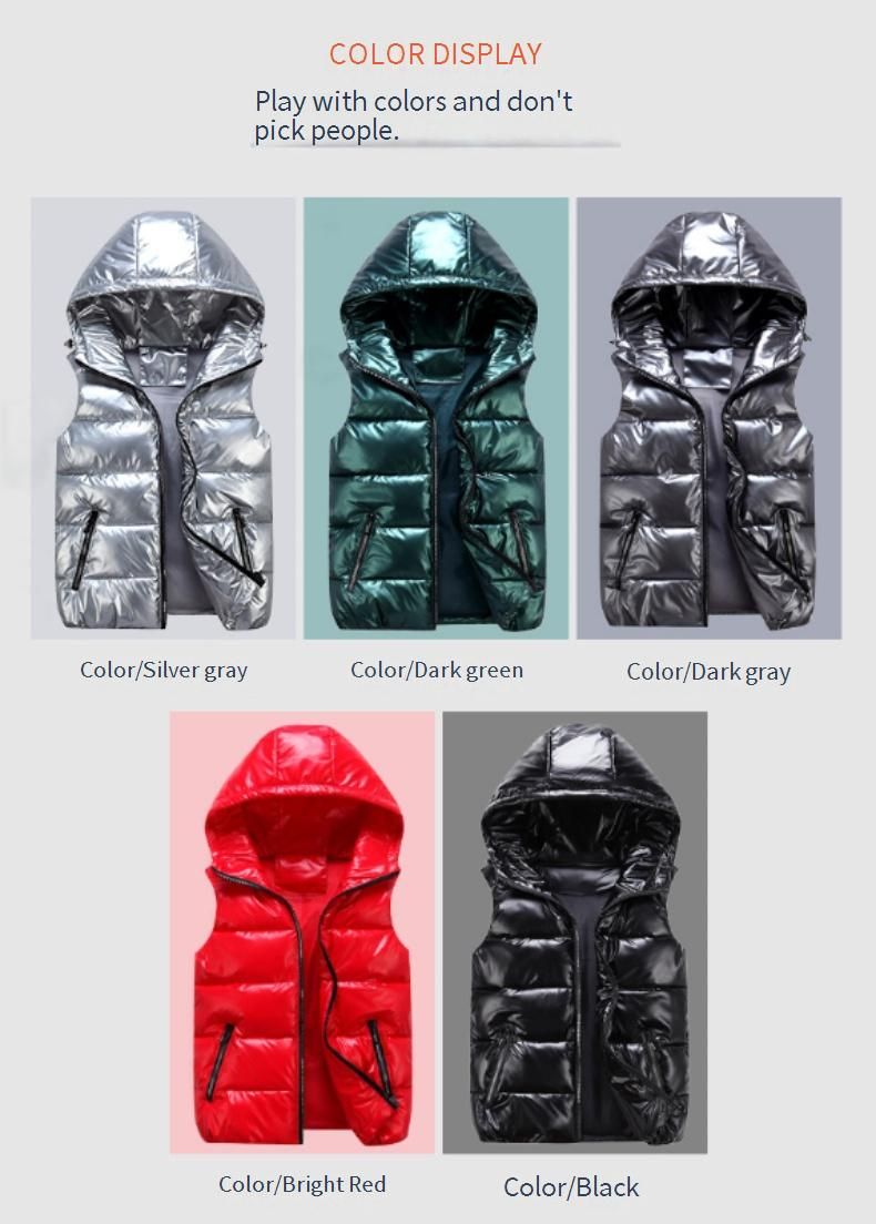 Family Matching Puffer Vests – Shiny Stand Collar Winter Vests For Men & Kids | Trendy Streetwear With Thermal Lining (S-XXXXL)_voghion.com