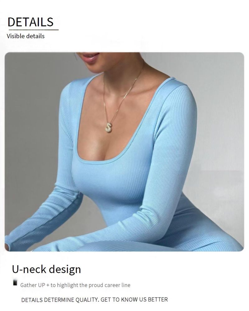 Seamless One-Piece Yoga Jumpsuit – Long Sleeve Full-Body Workout Suit (XS-XXXL, 11 Colors) – Moisture-Wicking & Sculpting For Gym & Pilates_voghion.com