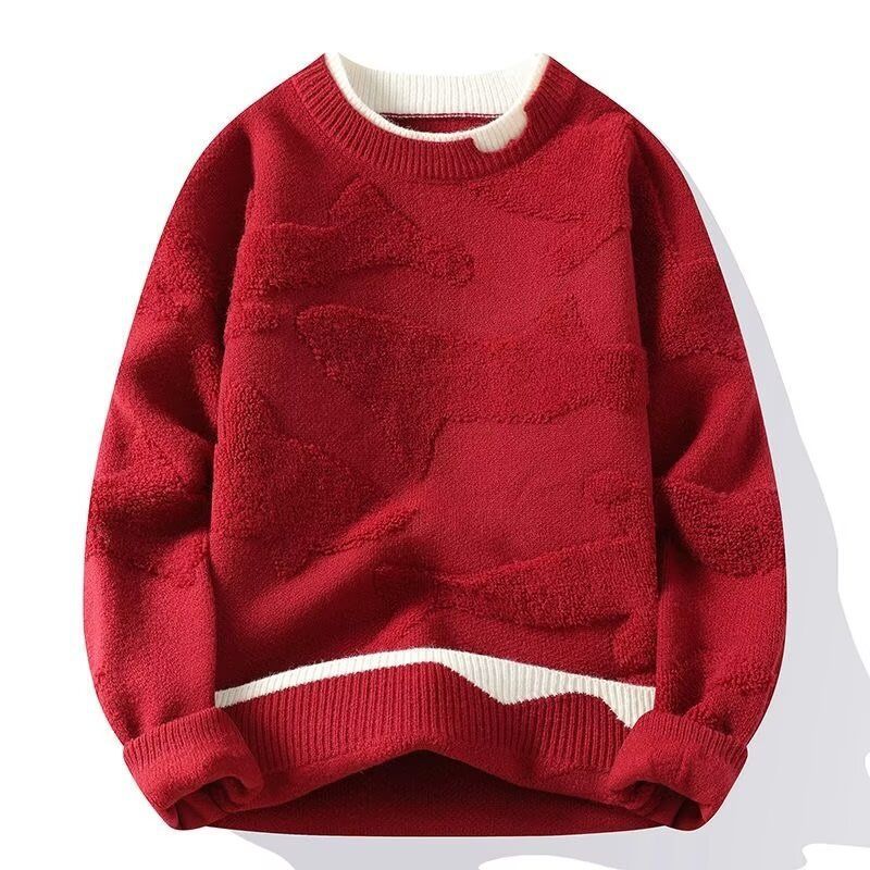 Maglione oversize a strati da uomo - Modello in due pezzi con vestibilità europea (top invernale testurizzato)_voghion.com