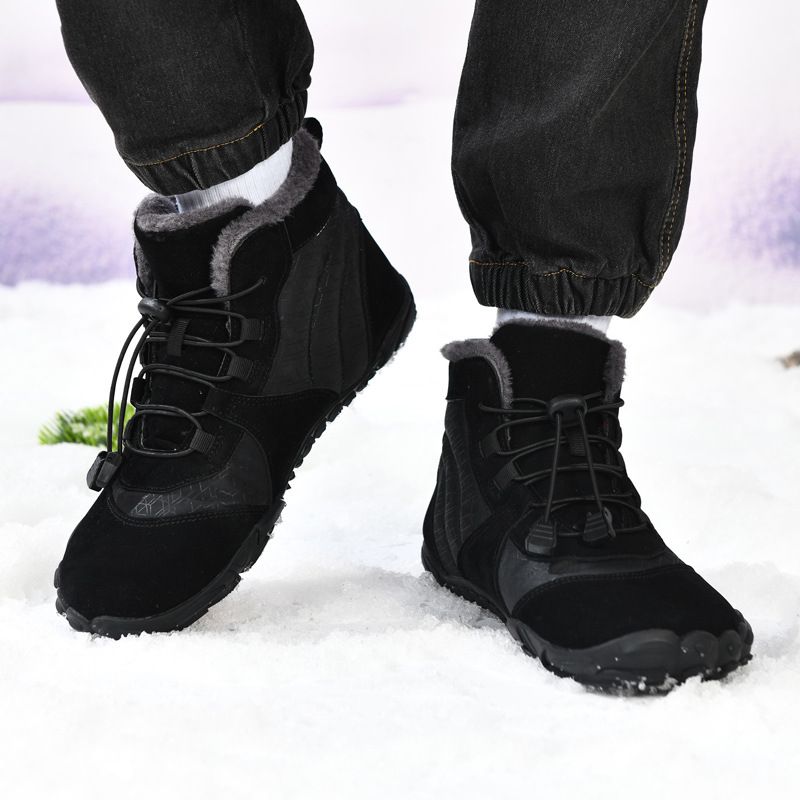 Bottes de neige montantes pour hommes, chaussures en coton rehaussantes, chaussures de randonnée chaudes pour hommes et femmes_voghion.com