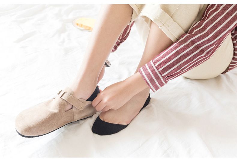 Sommer Damen Söckchen mit schmaler Taille rutschfeste Silikon-Socken mit niedrigem Schnitt Baumwollsocken unsichtbare High Heels Low-Top rutschfeste Fersensocken für Damen_voghion.com