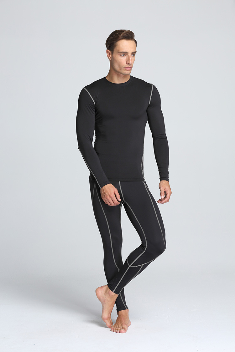 Roupas masculinas esportes apertado manga longa secagem rápida treinamento roupas de fitness masculino alta compressão elástica basquete topo futebol correndo_voghion.com