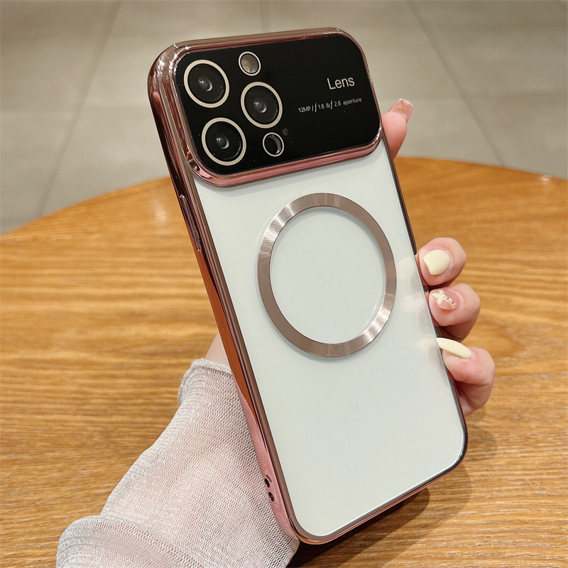 Elektroplatéiert Magnéitesch Kloer Telefonshülle Fir iPhone 14 13 12 11 Pro Max Plus XS XR X Fir Magsafe Silikon Soft TPU Réck_voghion.com