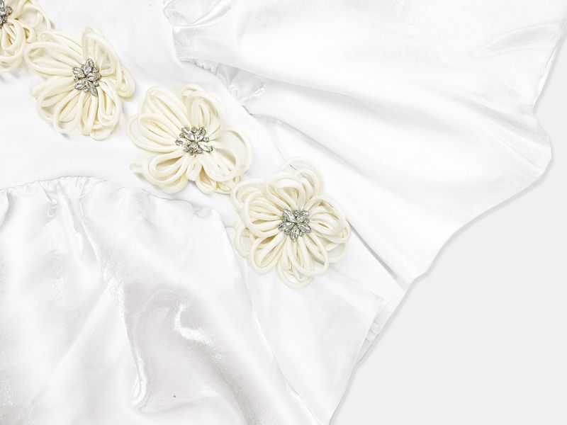 Elegante abito da donna con scollo a V e stampa floreale francese – Abito da festa in stile principessa con fiori 3D, scollo a cuore e vita alta_voghion.com
