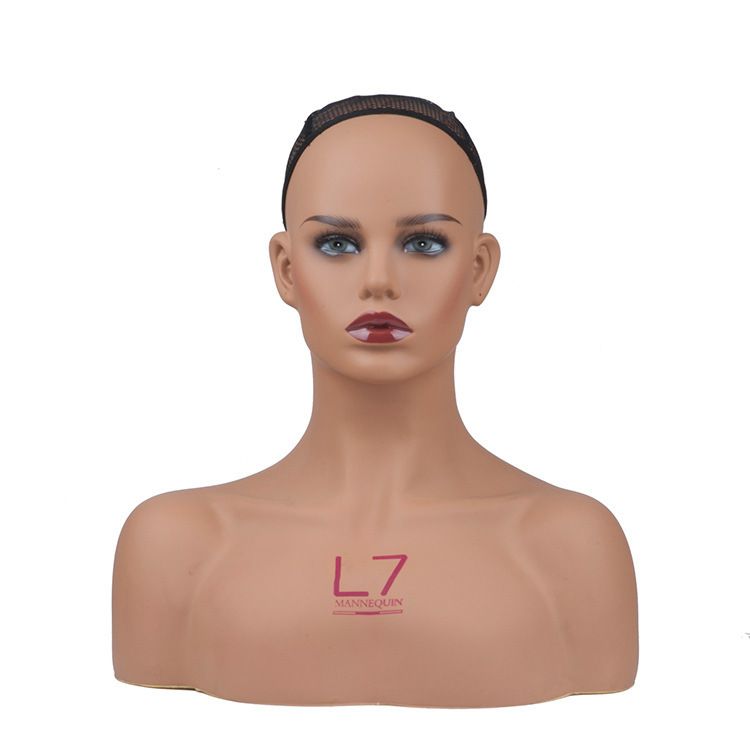Doppelte Schulter Schal Hut Maske Zubehör Display Requisiten weibliche Halbkörper Perücke Kopfform_voghion.com
