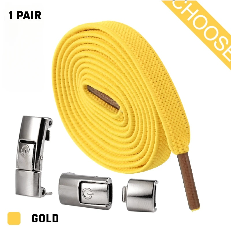 Nuovi Lacci Press Lock senza lacci Lacci elastici Sneaker 8MM Lacci piatti allargati senza lacci Lacci per scarpe per bambini per adulti per_voghion.com