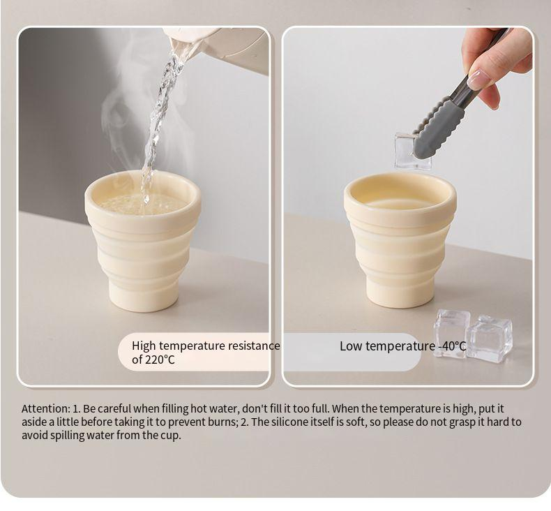 FaSoLa Faltbarer, lebensmittelechter Silikonbecher für komprimiertes Wasser, tragbar, zum Zähneputzen und Mundwasser_voghion.com