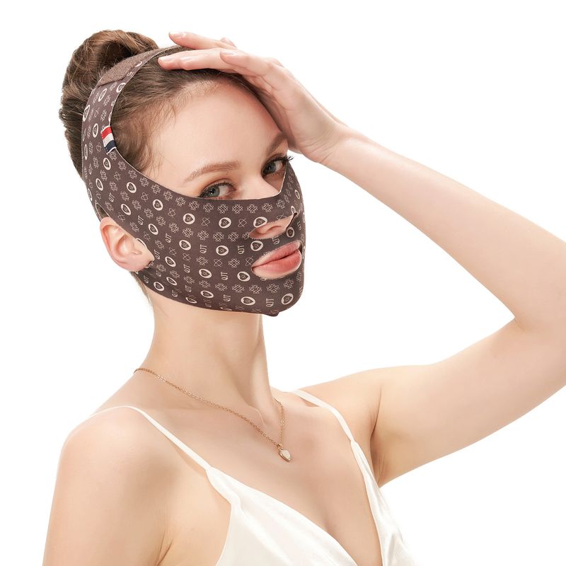 Vendaje facial ajustable en forma de V, cinturón de elevación, reduce la papada, esculpe el rostro, mascarilla para dormir, herramienta para el cuidado facial, cintas de estiramiento facial_voghion.com