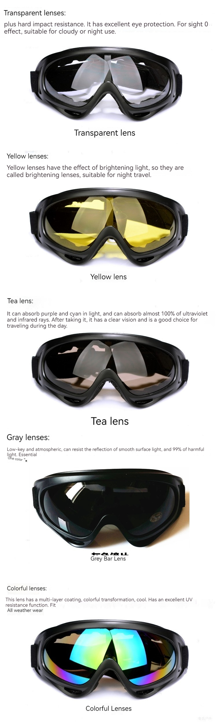 Bunte Outdoor-Sportarten Reiten Motorrad CS Augenschutz X400 winddichte Brille_voghion.com