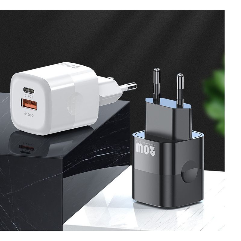 20W GaN PD USB C Charger For IPhone 14 13 12 11 Pro Max Mini SE Phone QC 3.0 PD 3.0 USB Type C Fast Charging For IPad Air_voghion.com