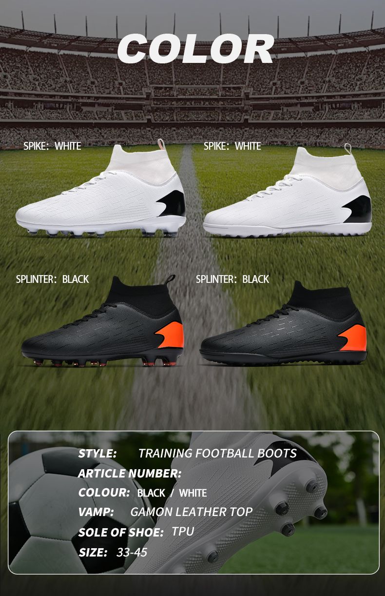 Neues Modell Öffentliche Version Jugend Erwachsene Lange und kurze Spike Fußballschuhe Größe 35-45_voghion.com
