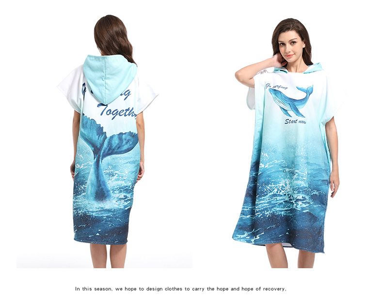 Asciugamano da bagno con cappuccio per adulti e bambini, in microfibra, mantella da spiaggia, ad asciugatura rapida, accappatoio, mantello da spiaggia_voghion.com