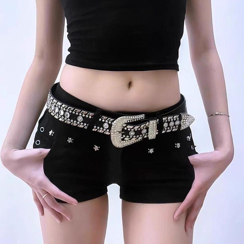 Rhinestone Wide Metal Women's Belt Accessory 2025 New_voghion.com