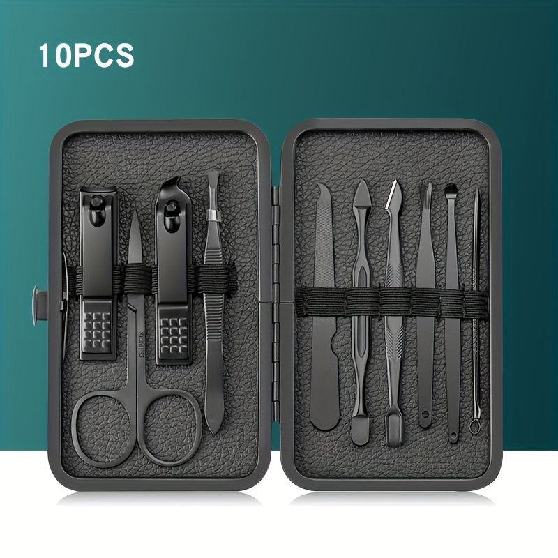 7/10/12/18/20/24PCS Set Professional Manicure Set Kits Stainless Steel Fingernail Toenail Clippers Set With Leather Portable_voghion.com