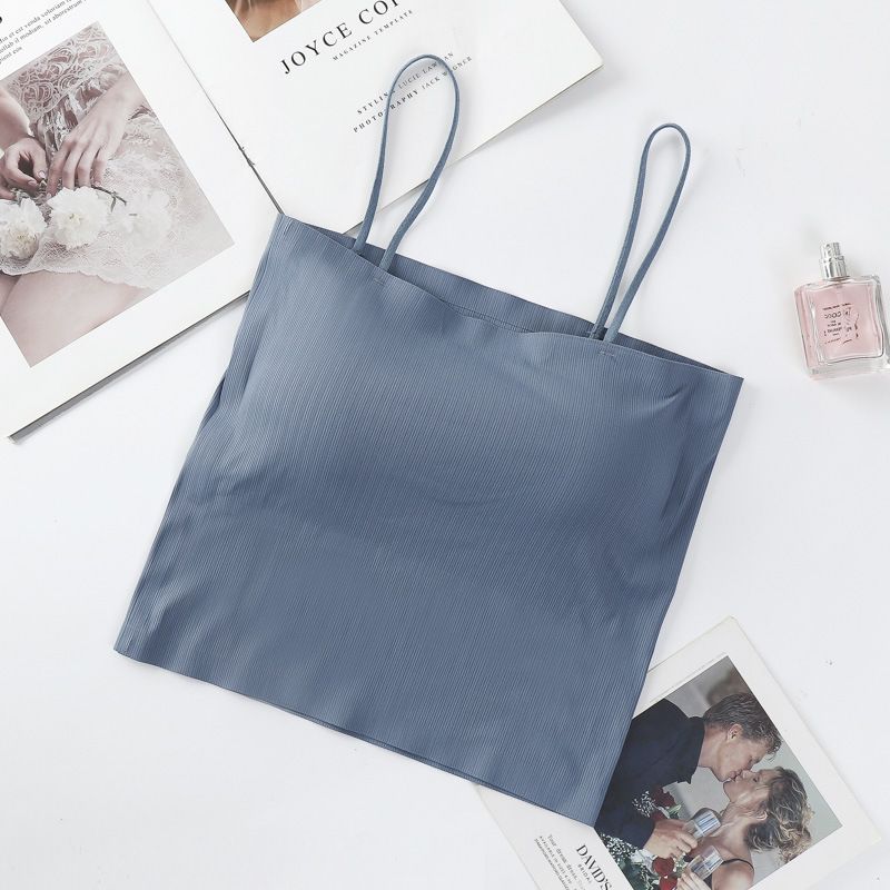 Canotta sportiva con spalline sottili in seta Ice Summer, interna ed esterna, traspirante con cuscinetto per il torace, anti-esposizione alla luce_voghion.com
