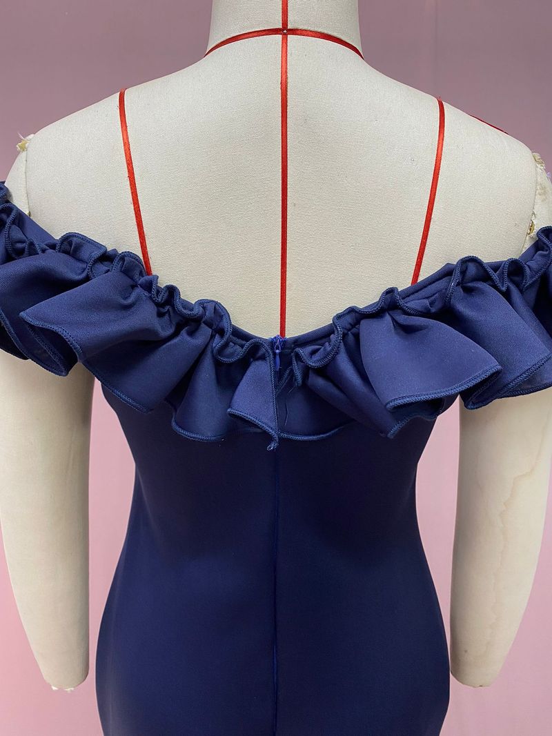 Women's Clothing Spring and Summer New Large Size Women's Slim One Shoulder Dress Bridesmaids Banquet Small Dress_voghion.com