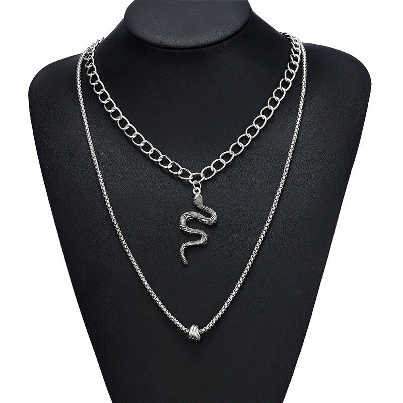 Klaar voorraad schattige eenvoudige ketting k slot hanger vrouwen zilver kleur mode goth sieraden feest punk maxi collier lange ketting cadeau_voghion.com