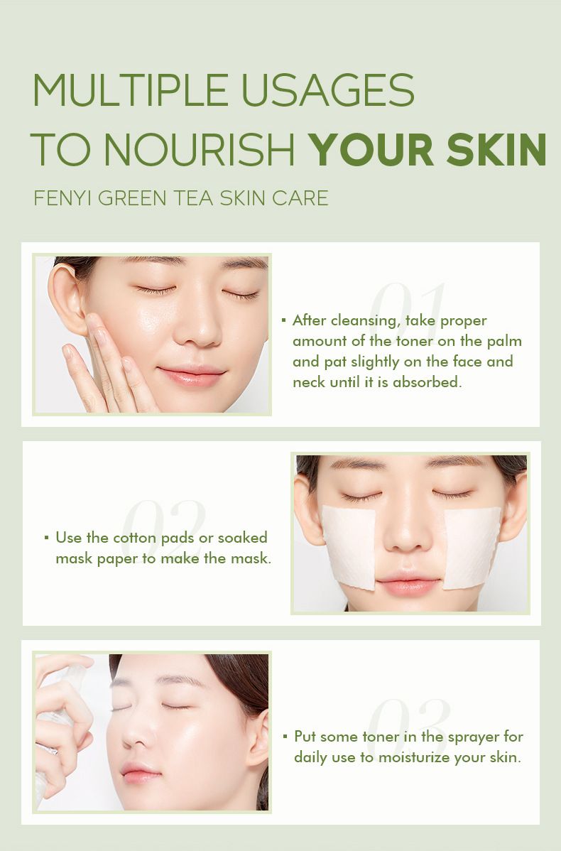 FENYI Grönt te 4 stycken hudvårdsprodukt Resestorlek Prov 1 stycke_voghion.com