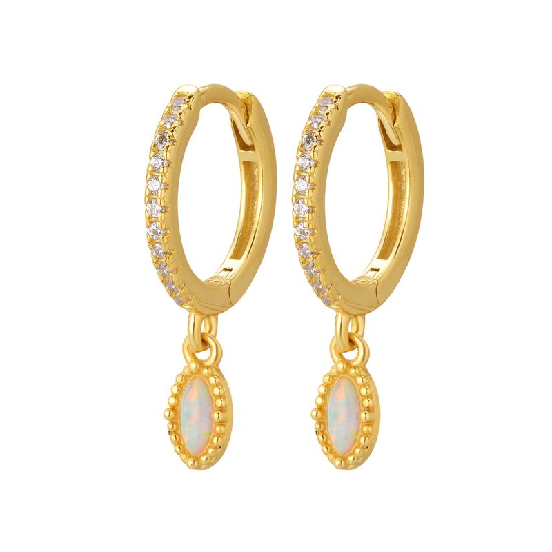 Ciondolo in argento puro con diamanti e opale intarsiati per donna, orecchini semplici di alta qualità di nicchia_voghion.com