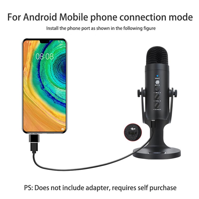 Profesyonel USB Kondansatör Mikrofon Stüdyo Kayıt Mikrofonu PC Bilgisayar Oyun Yayını Podcasting Dizüstü Bilgisayar Masaüstü_voghion.com
