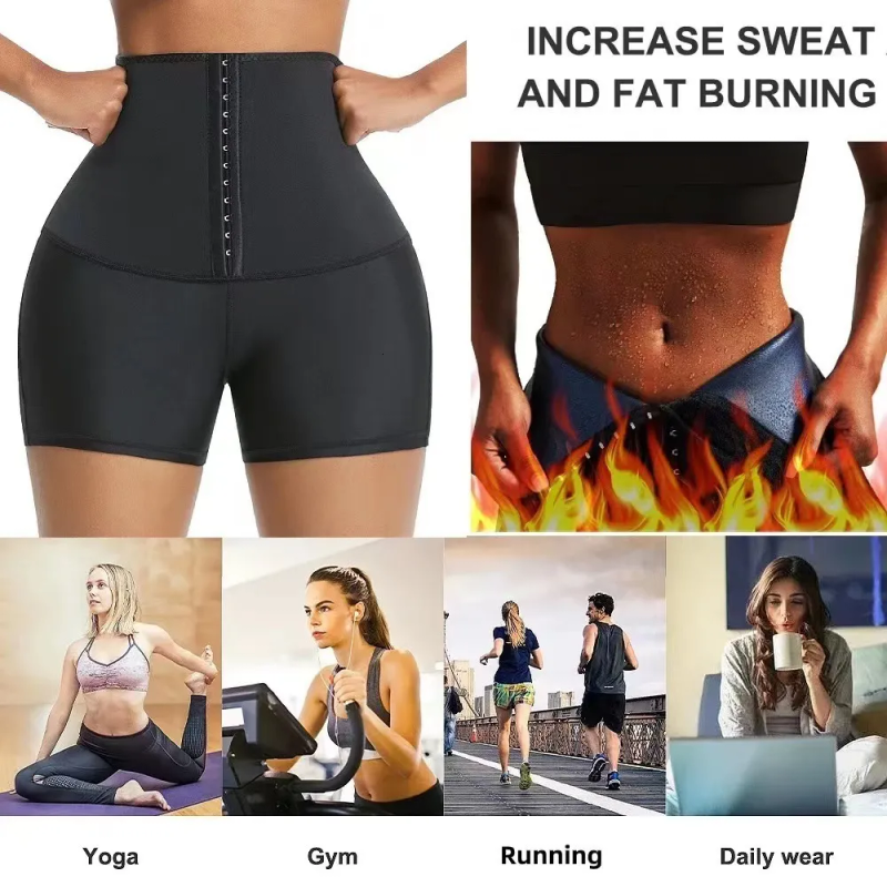 Tvarování pasu Bříško Trenažér pasu Dámské Kalhoty do potu do sauny Vysoký pas Hubnutí Zeštíhlující kalhoty Kontrola Hip-Lifting_voghion.com