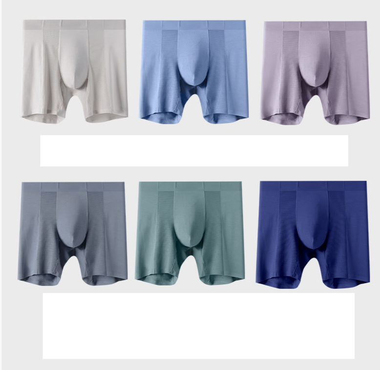 Men's underwear men's breathable boxers seamless modal sports underwear long wear-resistant running plus size boxers_voghion.com