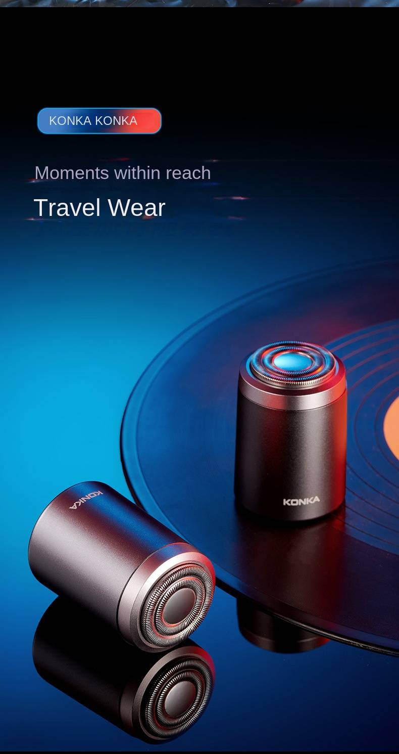 Konka shaver-electric rechargeable floating head mini portable 200mAh full body wash small steel men and women hair removal_voghion.com