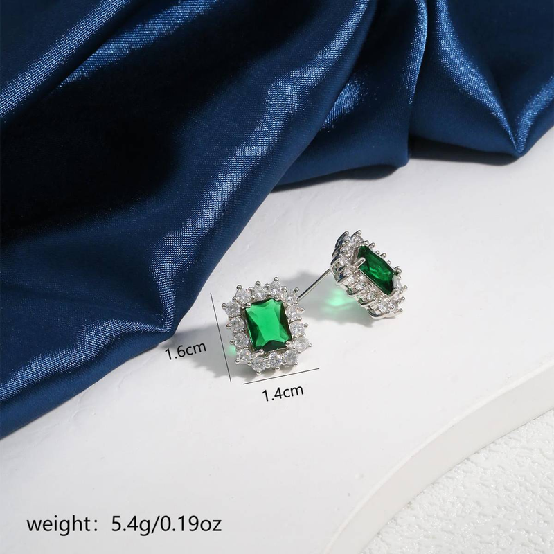 Elegant and wealthy women's earrings, geometric square, romantic and fashionable with temperament, exquisite earrings, shiny and high-end earrings_voghion.com