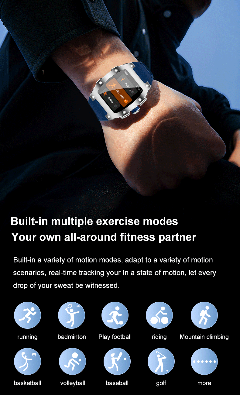 Neue Smartwatch, Anrufe annehmen/tätigen, 1,8 Zoll mit Schutzhülle, für verschiedene Mobiltelefone geeignet, Geschenk für Männer_voghion.com