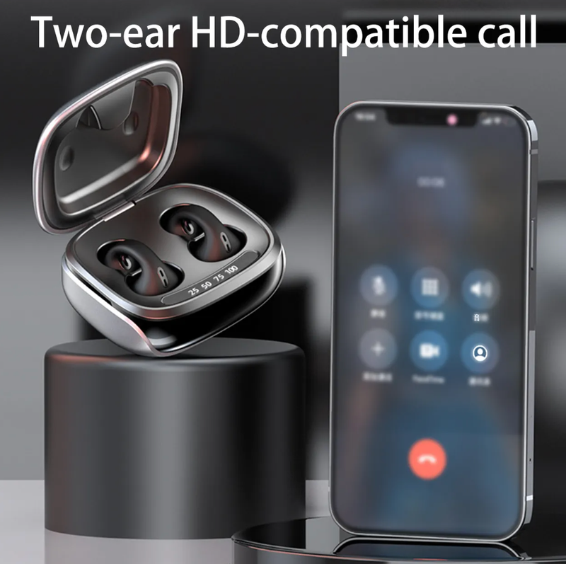 JX80 Draadloze oordopjes HiFi Stereo Surround Beengeleiding LED Digitaal display Bluetooth 5.3 Met spraakassistent Oorclip oortelefoon Dagelijks gebruik_voghion.com