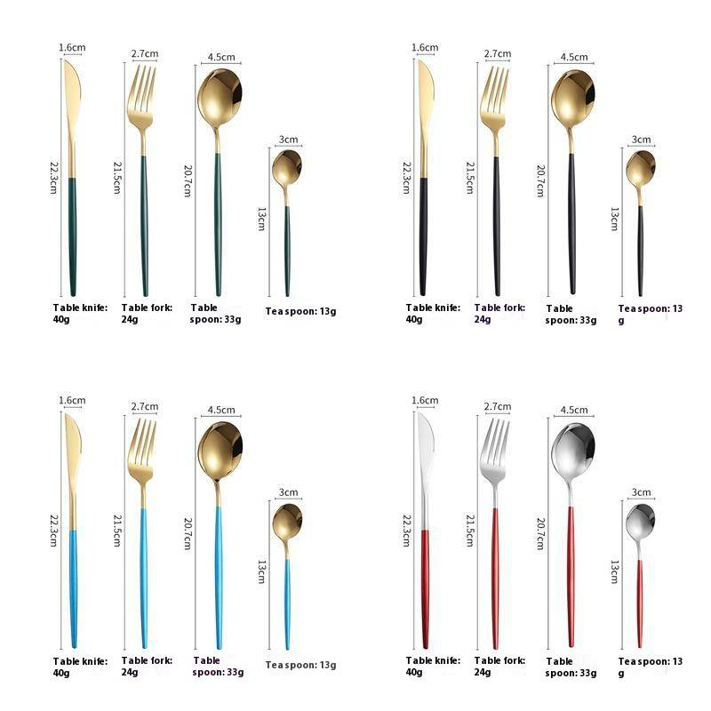 Ensemble de couverts haut de gamme en acier inoxydable 410 – Couteau, fourchette, cuillère, style européen, poli miroir, ustensiles de table élégants pour mariage, cadeau et usage quotidien_voghion.com