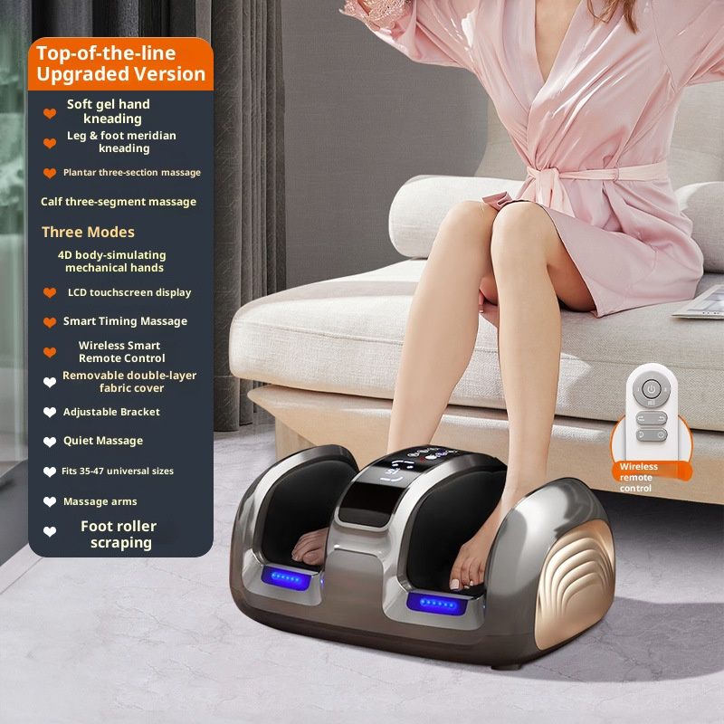 White/Grey/Black 3-in-1 Air Compression Massager For Legs, Arms & Feet – Wireless Remote Control, Kneading & Shiatsu Relief_voghion.com