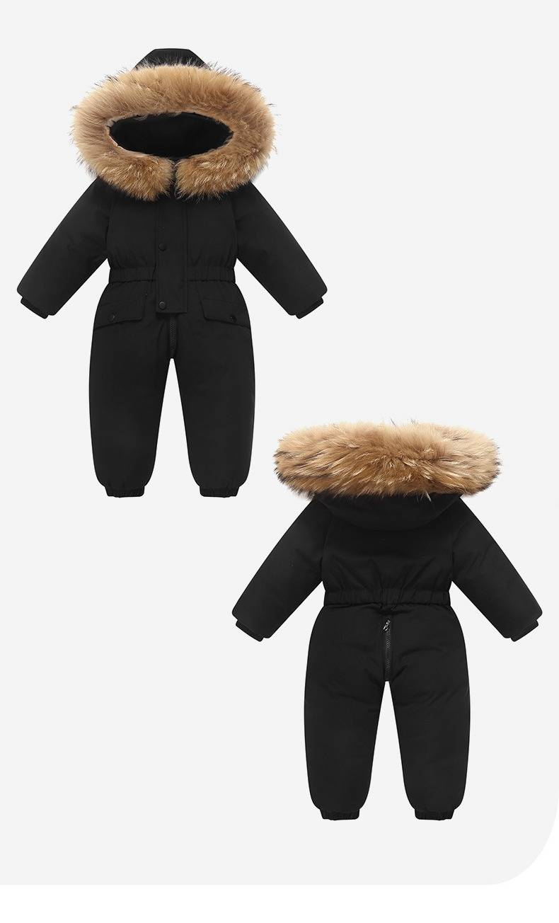Premium Snowsuit For Toddlers - 85% White Duck Down One-Piece Winter Suit With Detachable Crotch (90-120cm)_voghion.com