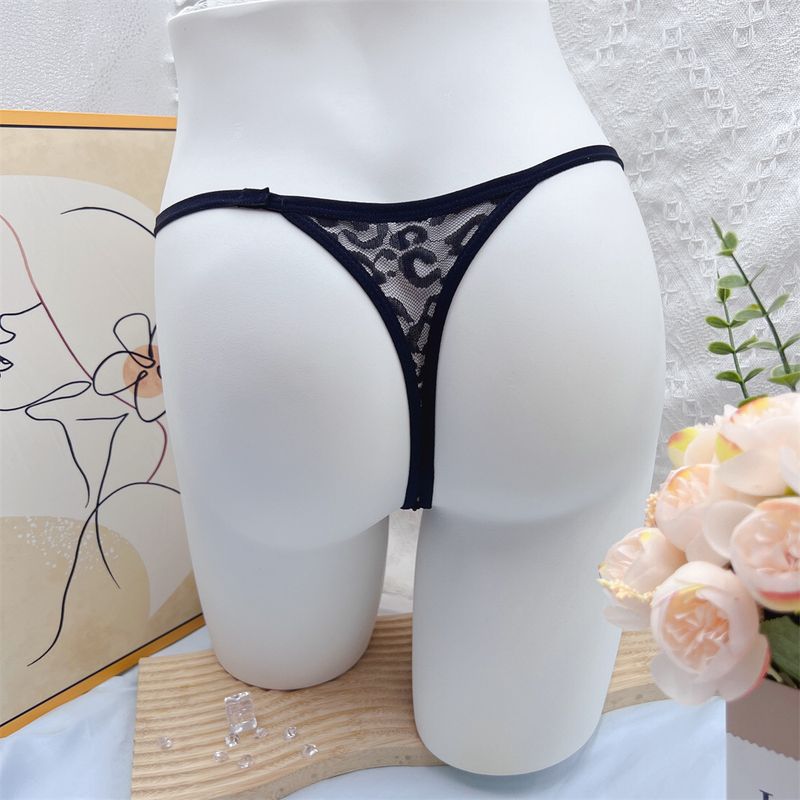 Women's Intimates Leopard Print Sexy Temptation Hollow Lace Women's Thong Ultra Thin Briefs Comfortable Hip Lift_voghion.com