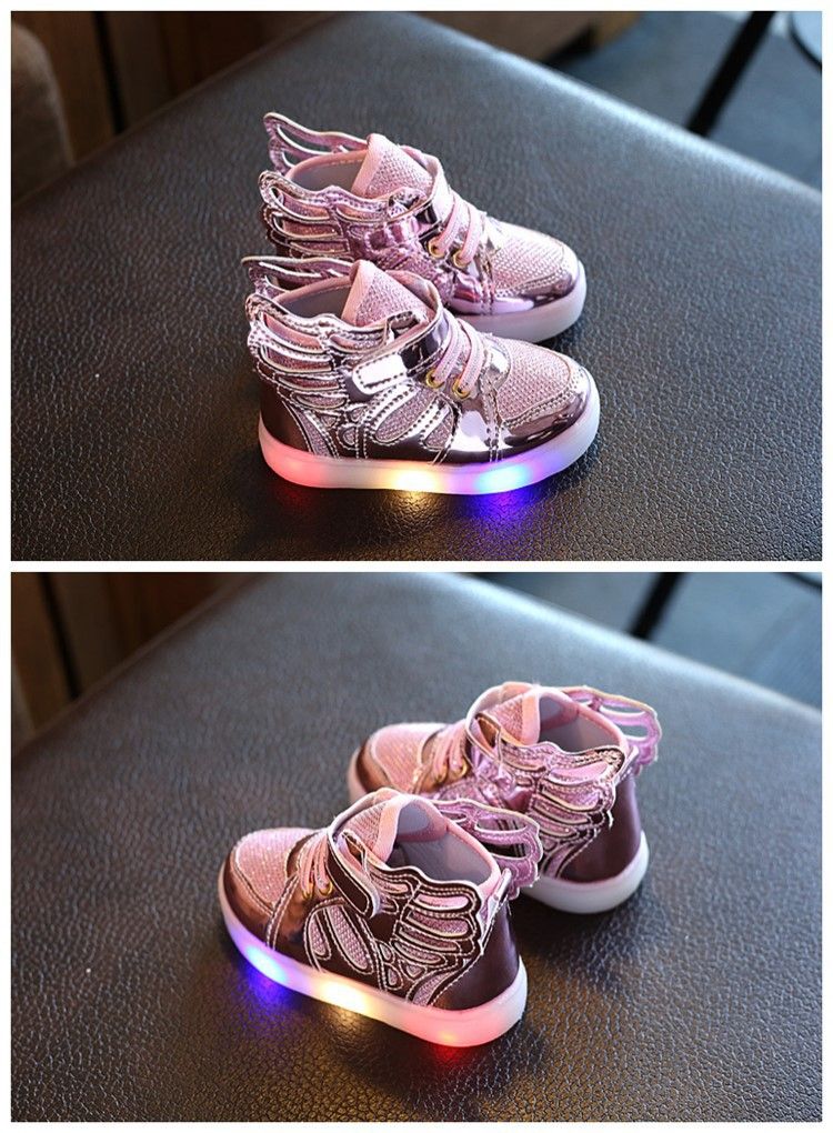 Tenis Scarpe da ginnastica illuminate per bambini con scarpe da ginnastica per ragazzi e ragazze Luci per bambini con ali Scarpe casual luminose sportive_voghion.com