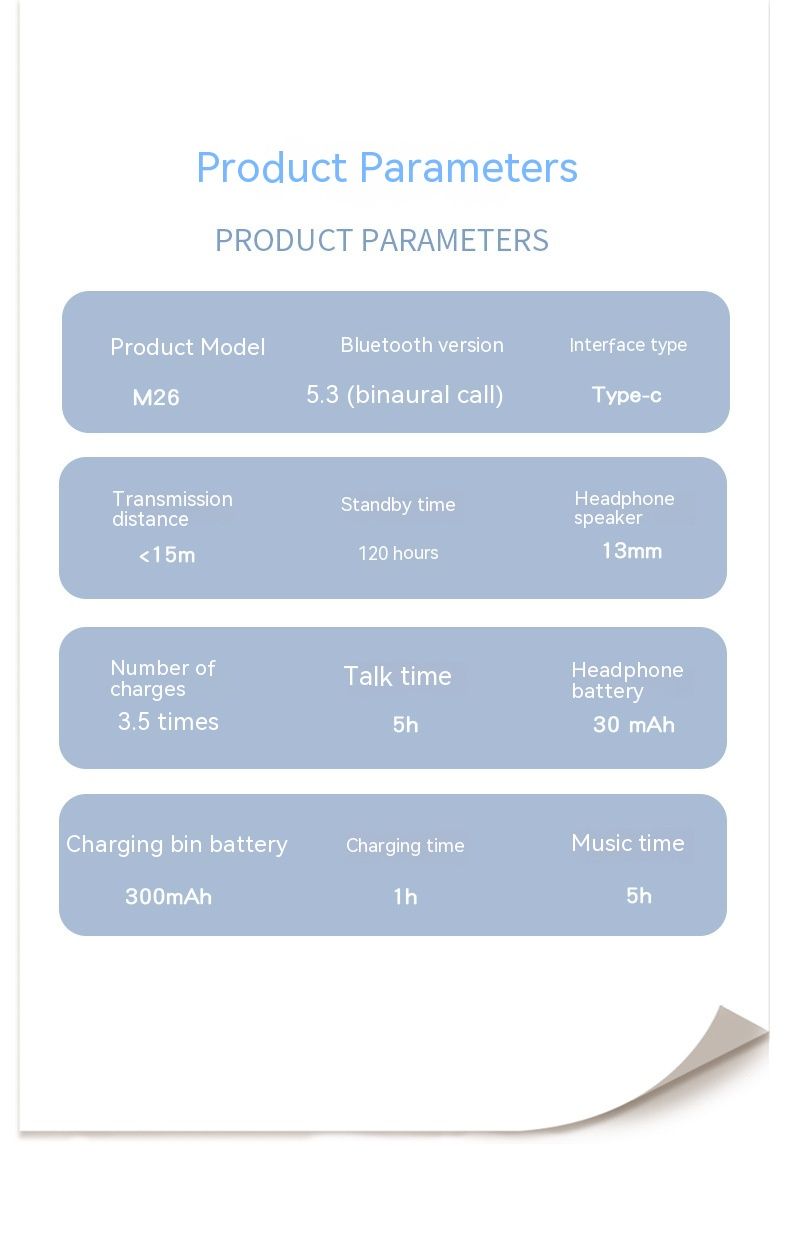M26 New Strict Selection Black Technology Bluetooth in Ear Wireless Sports Mini Digital Display Earphones_voghion.com