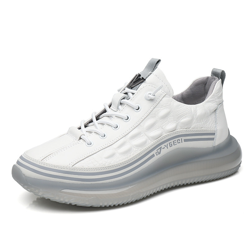 Unbeatable Quality Trendy Sports Men, Low Cut Crocodile Pattern Casual Men's Shoes, Popcorn Soft Soled Running Shoes For Men_voghion.com