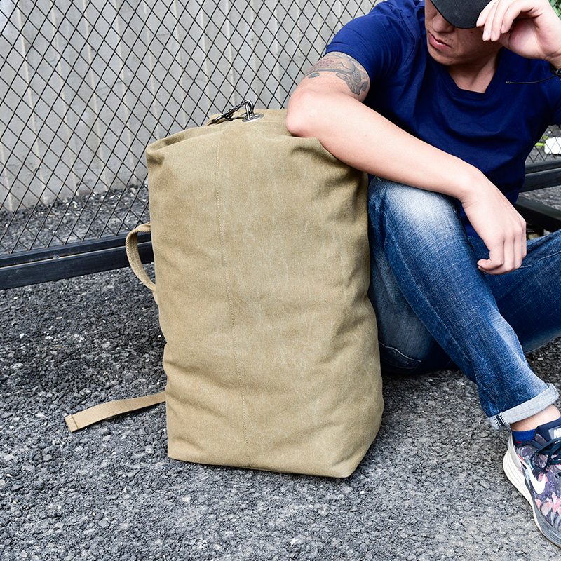 Grouss Kapazitéit Rucksak Mann Reesbeutel Mountaineering Rucksak Männlech Gepäck Leinwand Bucket Schëllerbeutel fir Jongen Männer Rucksak_voghion.com
