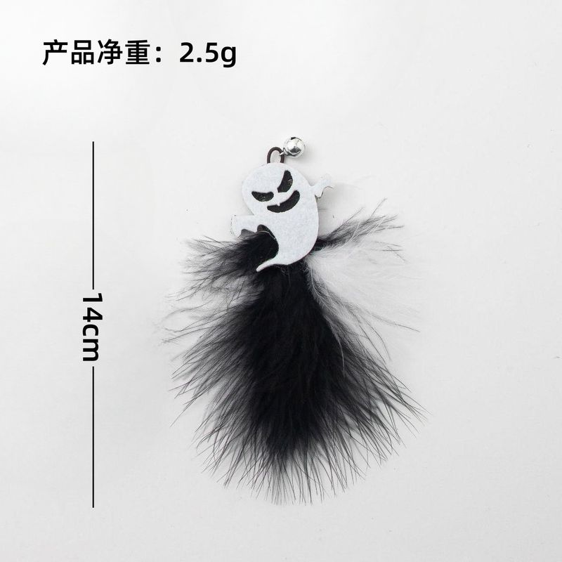 Halloween New Teasing Stick Pumpkin Ghost Feather Bell Plastic Cat Toy_voghion.com