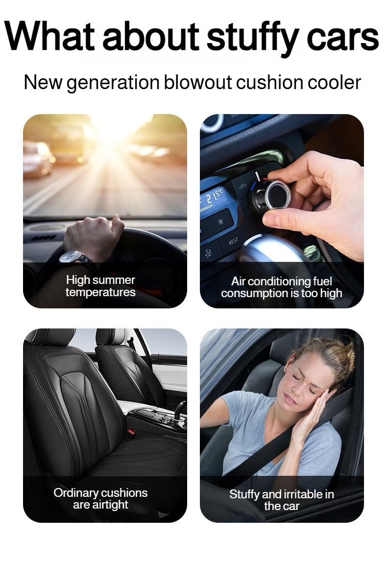 Cool Summer Ventilated Ice Silk Car Usb Fan Breathable Cooling Cushion_voghion.com