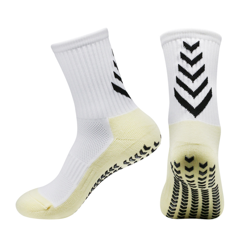 Mittellange Fußballsocken mit dicker Handtuchunterseite, rutschfeste selbstklebende Sportsocken für Herren und Damen, Yogasocken, Trampolinsocken, Laufsocken_voghion.com